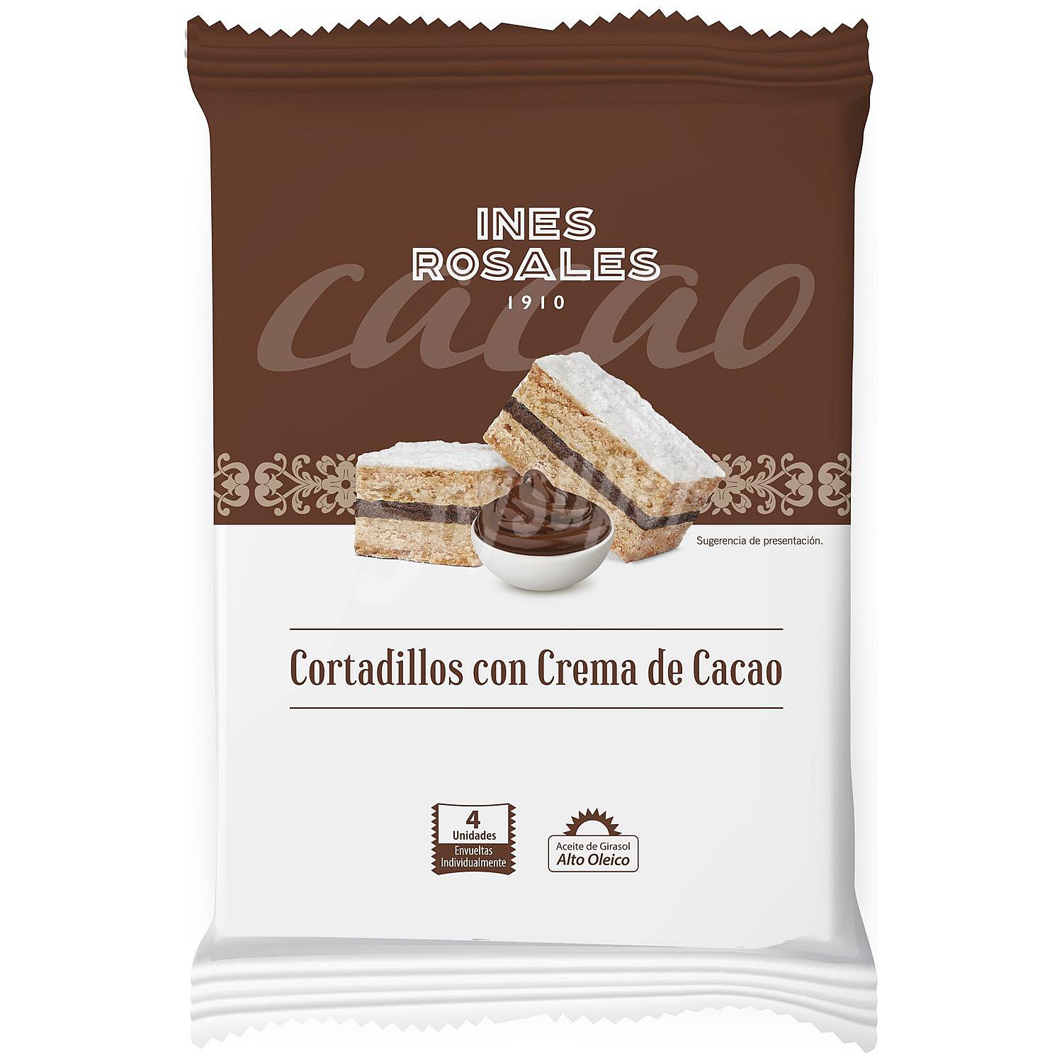 Cortadillos con crema de cacao 4 unidades