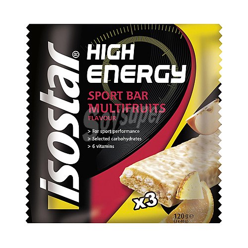 Isostar Barritas energéticas de multifrutas isostar High Energy