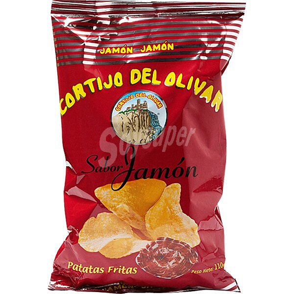 Patatas fritas lisas con sabor a jamón