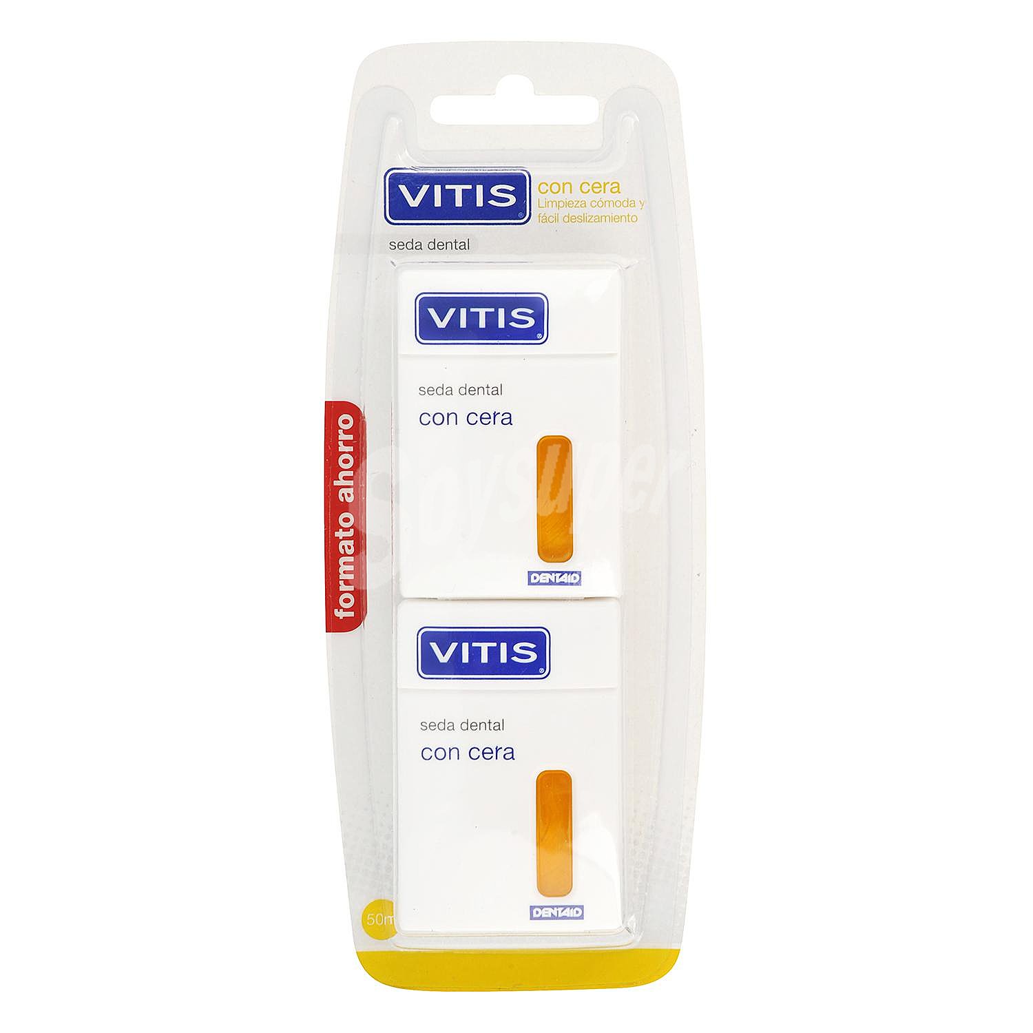 Seda dental con cera Vitis 2 x 50 M