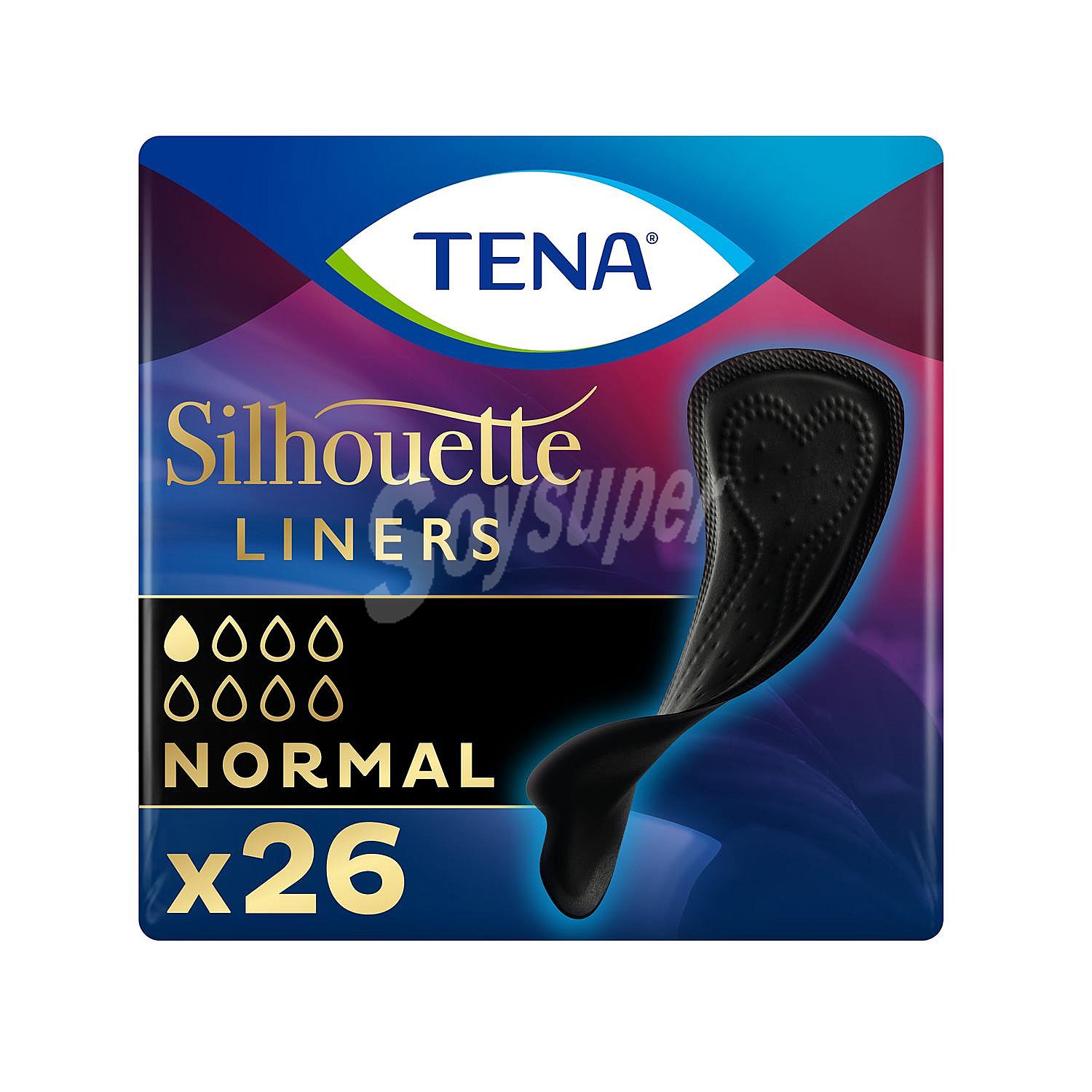 Protegeslips incontinencia normal, de color negro, para pérdidas de orina leves silhouette noir