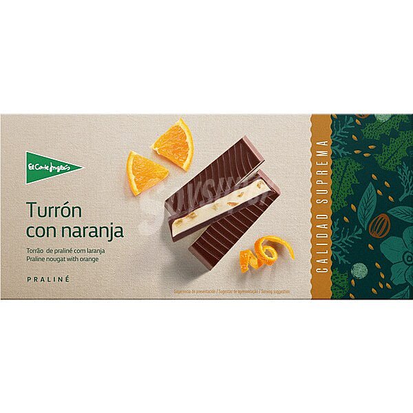 Turrón praliné de naranja Sin Gluten Calidad Suprema selection