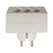 Adaptador 3 Tomas Europlug A Schuko 10A (frontal) Blanco