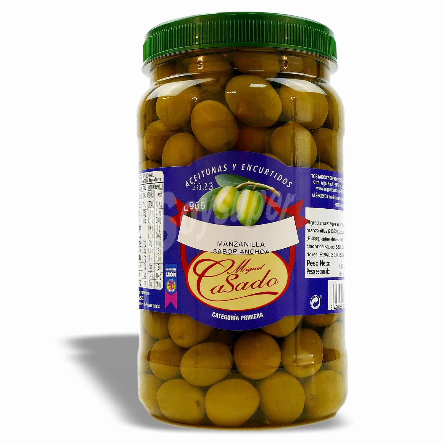 Aceitunas manzanilla sabor anchoa