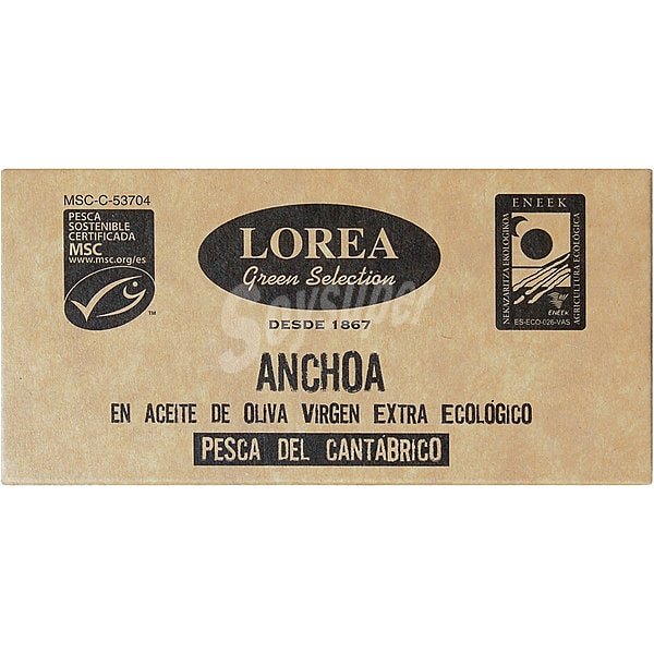 Filetes de anchoa del Cantábrico en aceite de oliva virgen extra ecológico