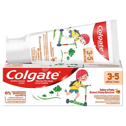 Dentífrico infantil anticaries fortalece el esmalte sabor a fruta Niños 3-5 años Colgate