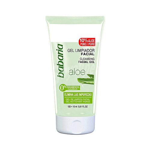 Babaria Gel limpiador facial con un 10% de aloe vera puro babaria