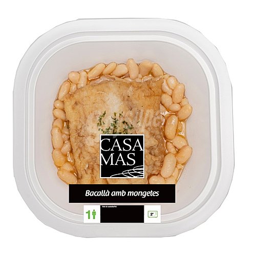 Casa MAS Bacalao con alubias, listo para calentar y comer casa MAS