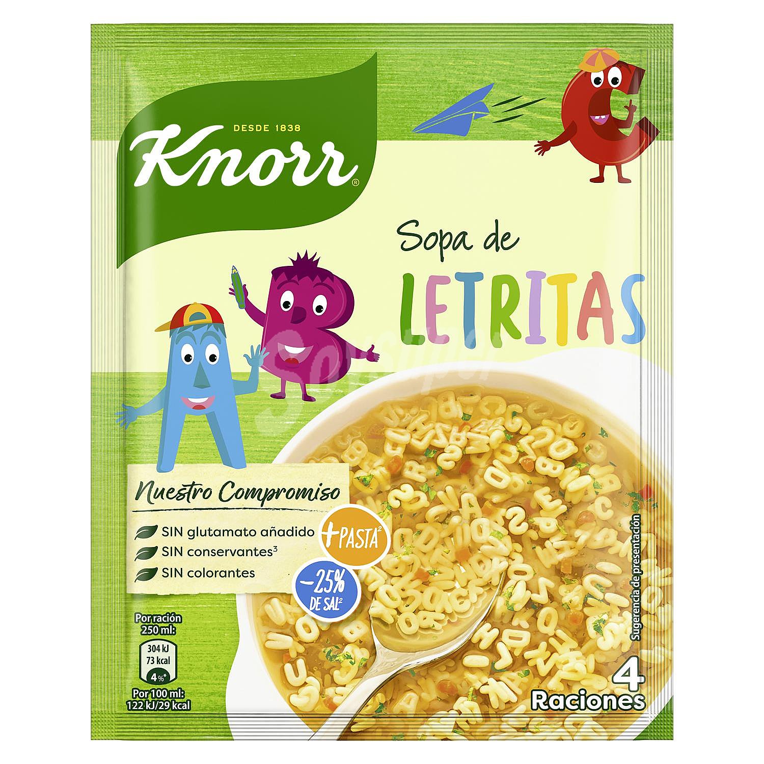 Sopa de letritas Knorr