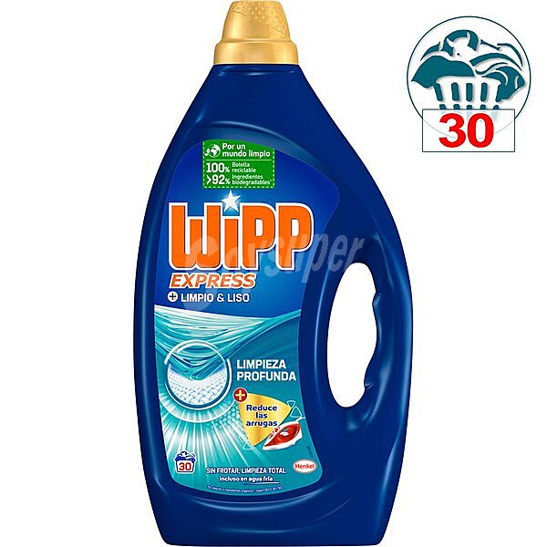 Detergente máquina líquido gel Limpieza Profunda Limpio & Liso