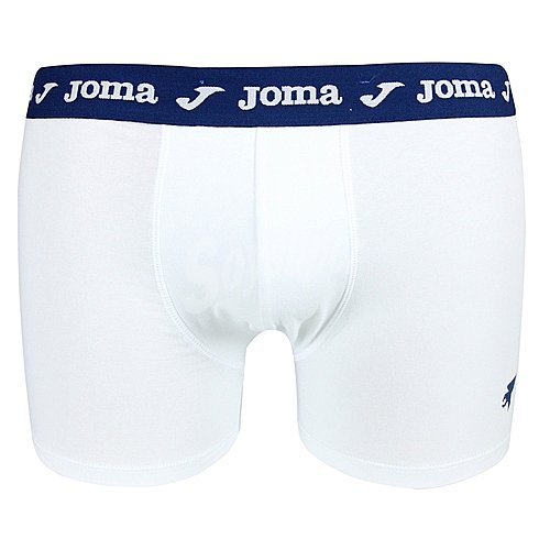 Calzoncillo bóxer liso con goma vista de algodón bielástico joma, color blanco, talla