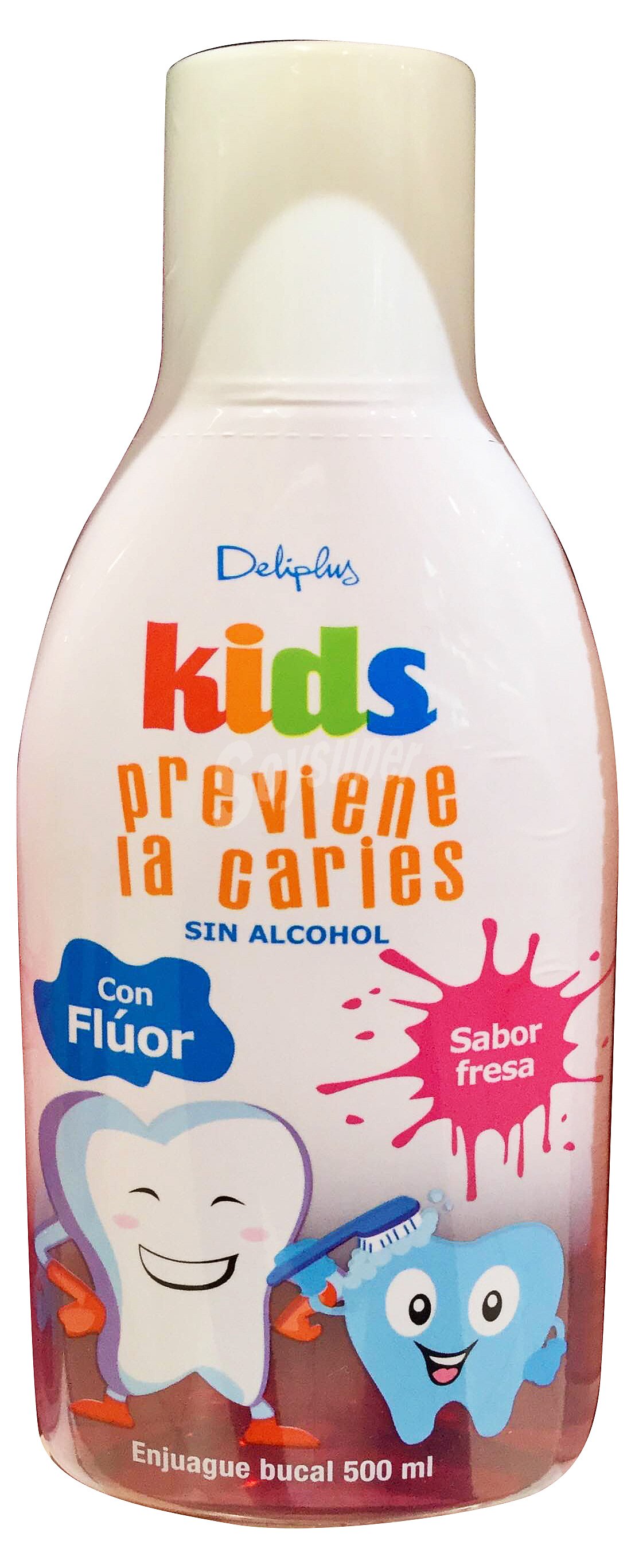 Enjuague bucal infantil kids con fluor previene las caries y sin alcohol (sabor fresa) *****novedad*****