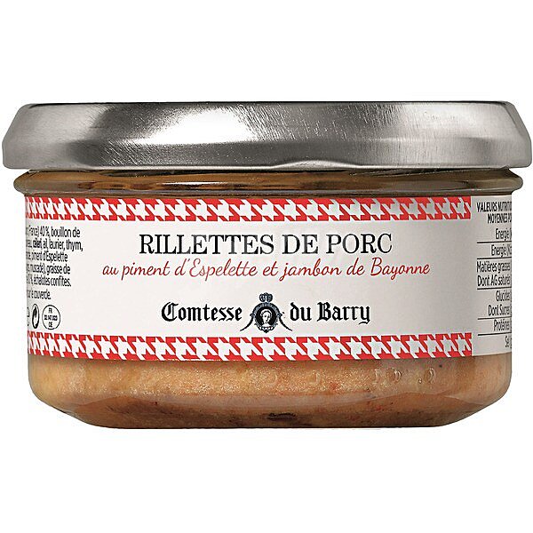 Paté de rillettes de cerdo con pimientos de Espelette y jamón de Bayona