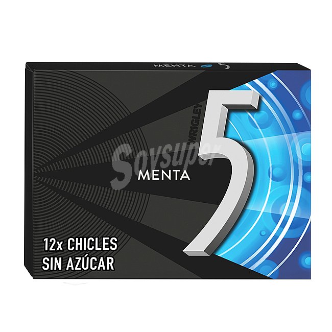 Five Chicles de menta (sin azucar) five cobalt áminas de chicle, 29 gr