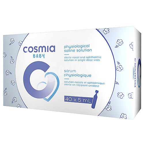 Cosmia baby Suero salino fisiológico estéril, en cómodas monodosis cosmia baby