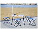 Set compuesto de mesa plegable medidas 90x60 cm y 4 taburetes plegables eredu