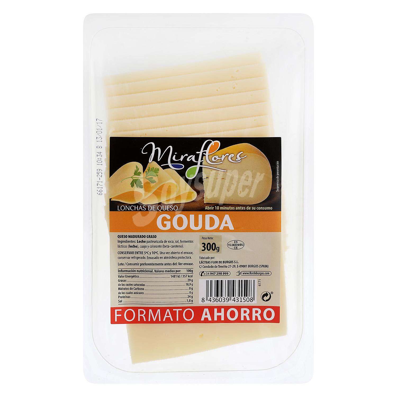 Queso gouda en lonchas Miraflores