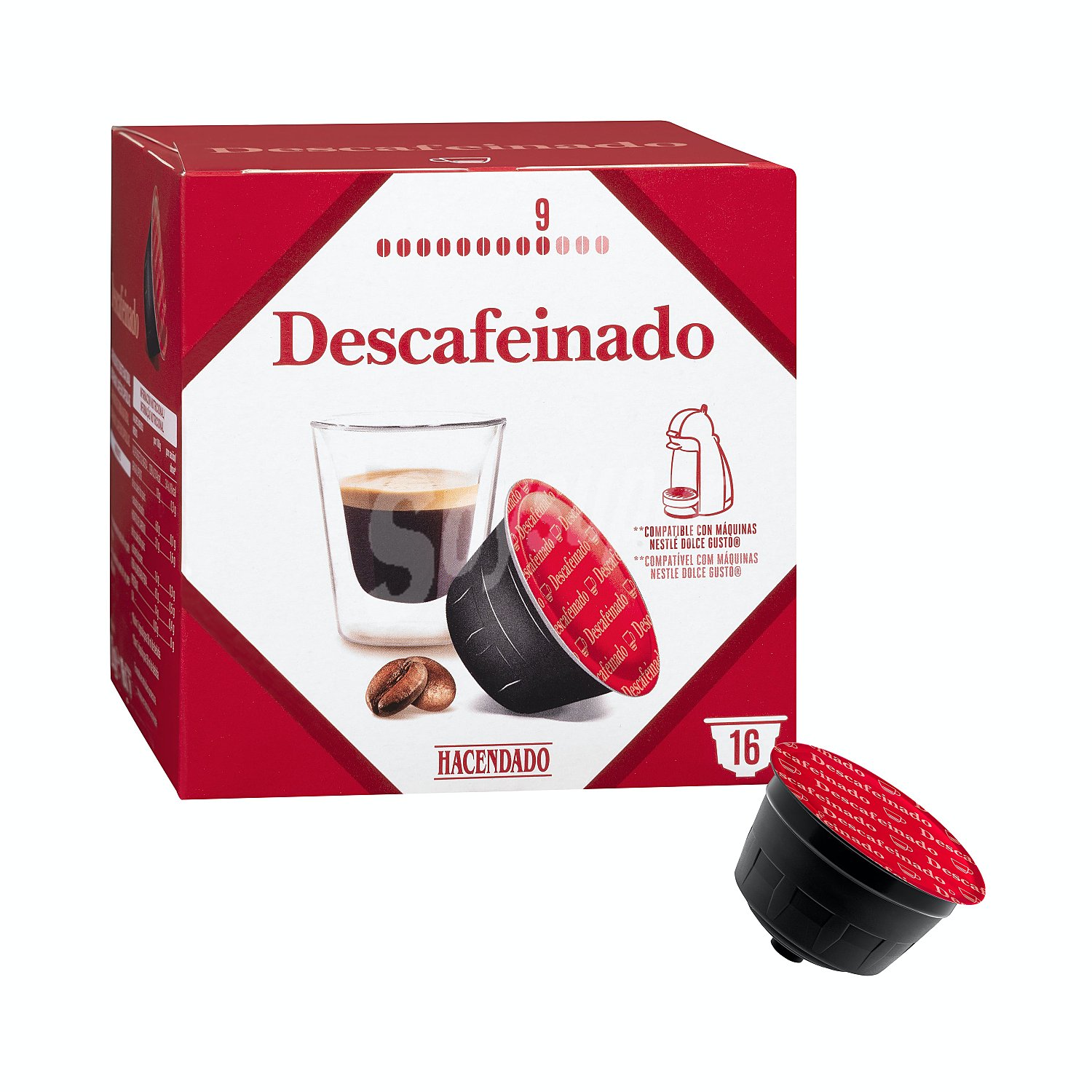 Cafe capsula descafeinado (compatible cafetera dolce gusto*(marca de grupo societe des produits nestle, S.A. no relacionada con productos solubles, sa