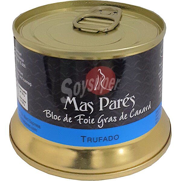 Foie gras de pato trufado en bloc lata 130 G