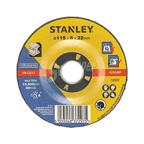 Disco para desbaste en metal 115 mm, stanley