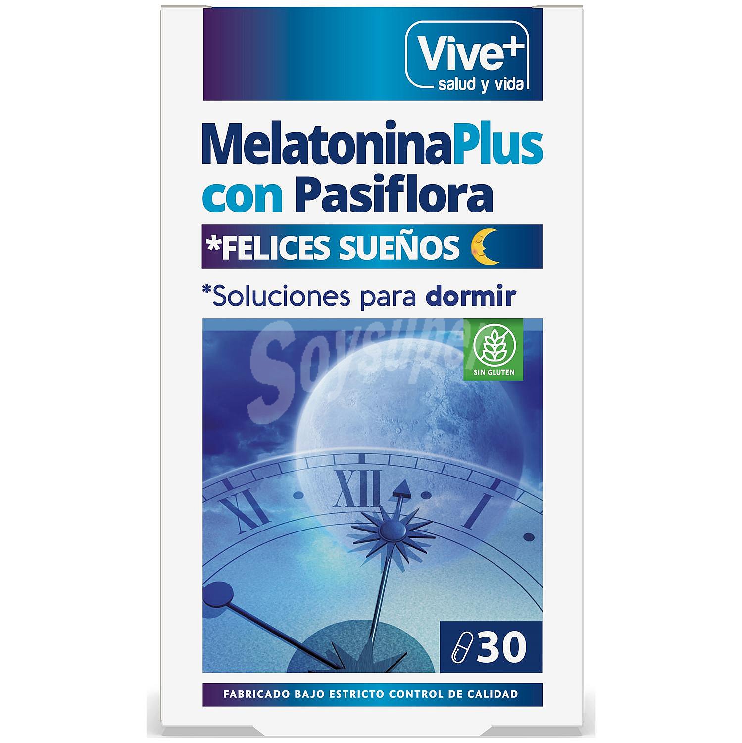 Melatonina plus con pasiflora en cápsulas +