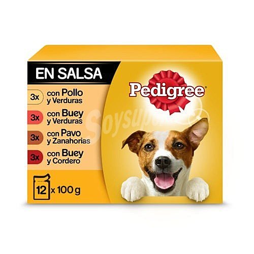 Vital comida húmeda para perro en salsa con pollo 3 bolsas 100 g con vaca con pavo 3 bolsas 100 g con buey y cordero 3 bolsas 100 G