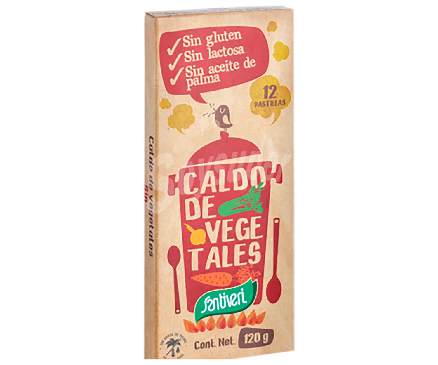 Santiveri Caldo vegetal en pastillas, sin gluten santiveri