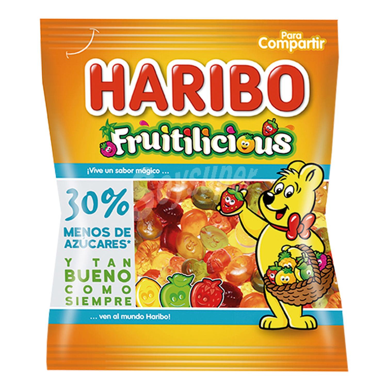 Golosinas blandas 30 % menos azúcar fruitilicious