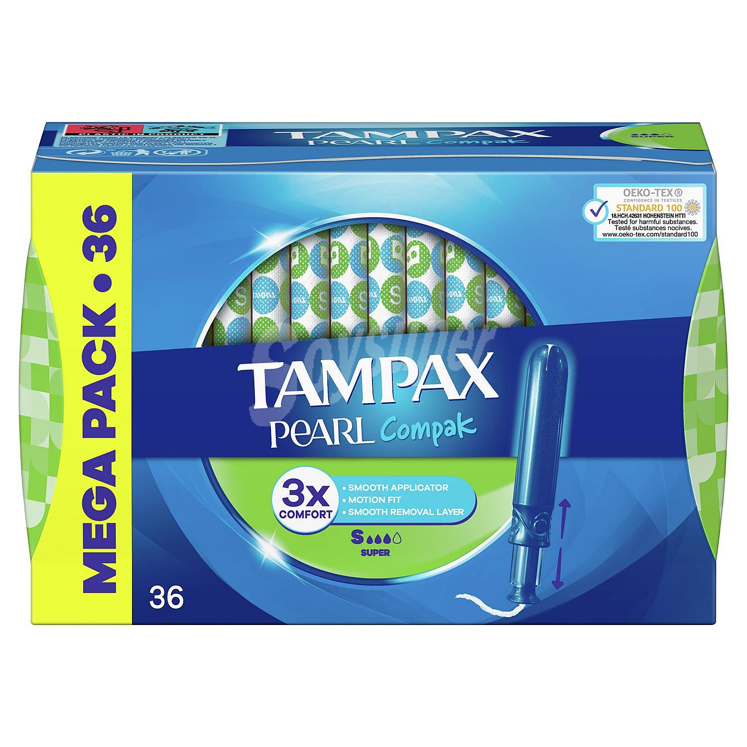 Compak Pearl tampones con aplicador súper