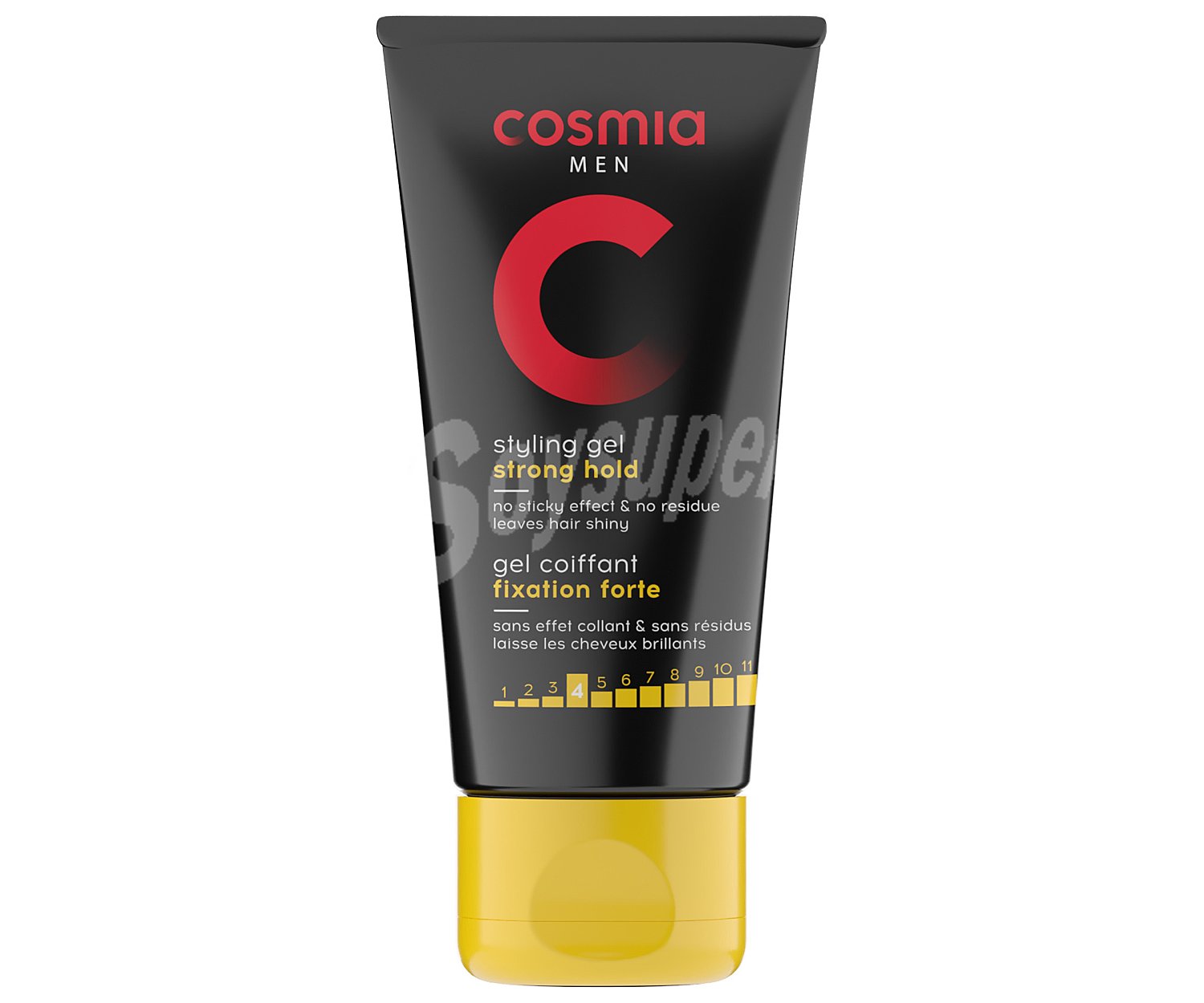 Gel de peinado para hombre, fijacion fuerte y con acabado brillante