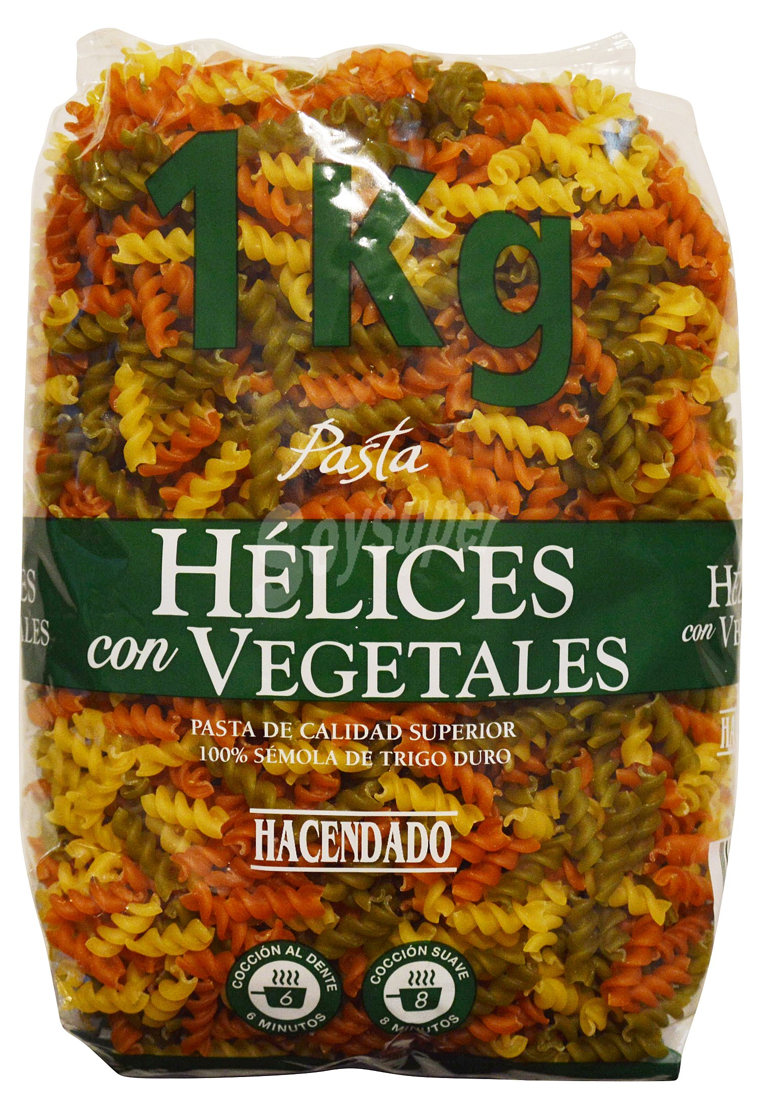 Hélices con vegetales Hacendado