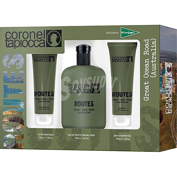 Great Ocean Road pack con eau de toilette masculina natural spray 75 ml + after shave + gel de ducha tubo 75 ml