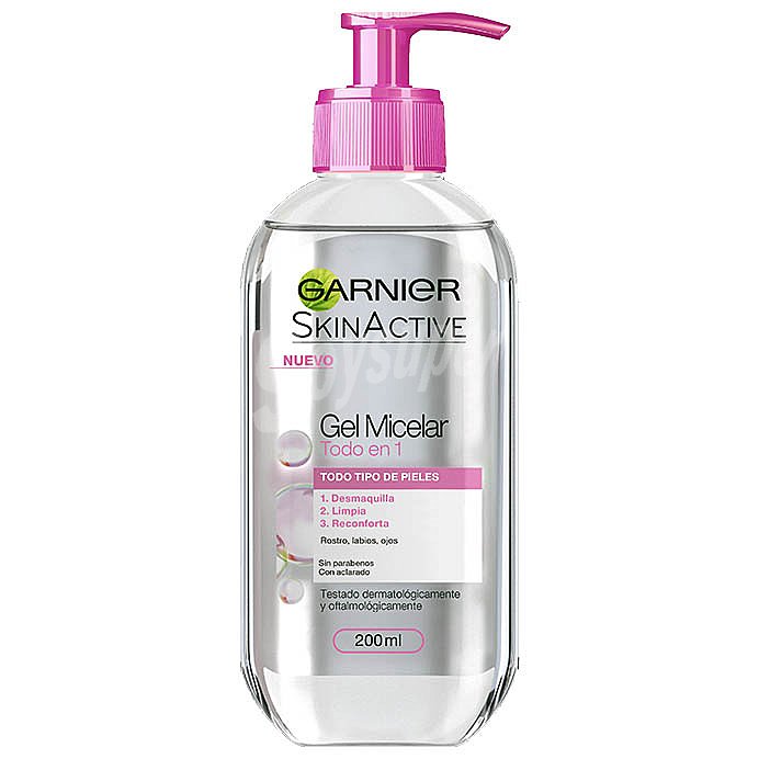 Garnier Gel micelar desmaquillante y limpiador, para todo tipo de pieles garnier Skin active