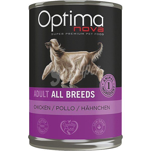 Comida húmeda no grain para perros adultos de todas las razas con pollo