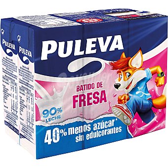 Batido con sabor a fresa, elaborado con un 90% de leche