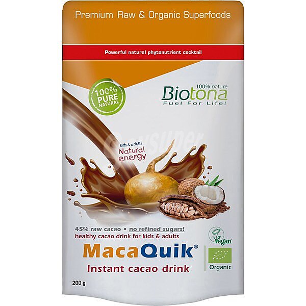 Maca Quik cacao instantáneo con maca y coco