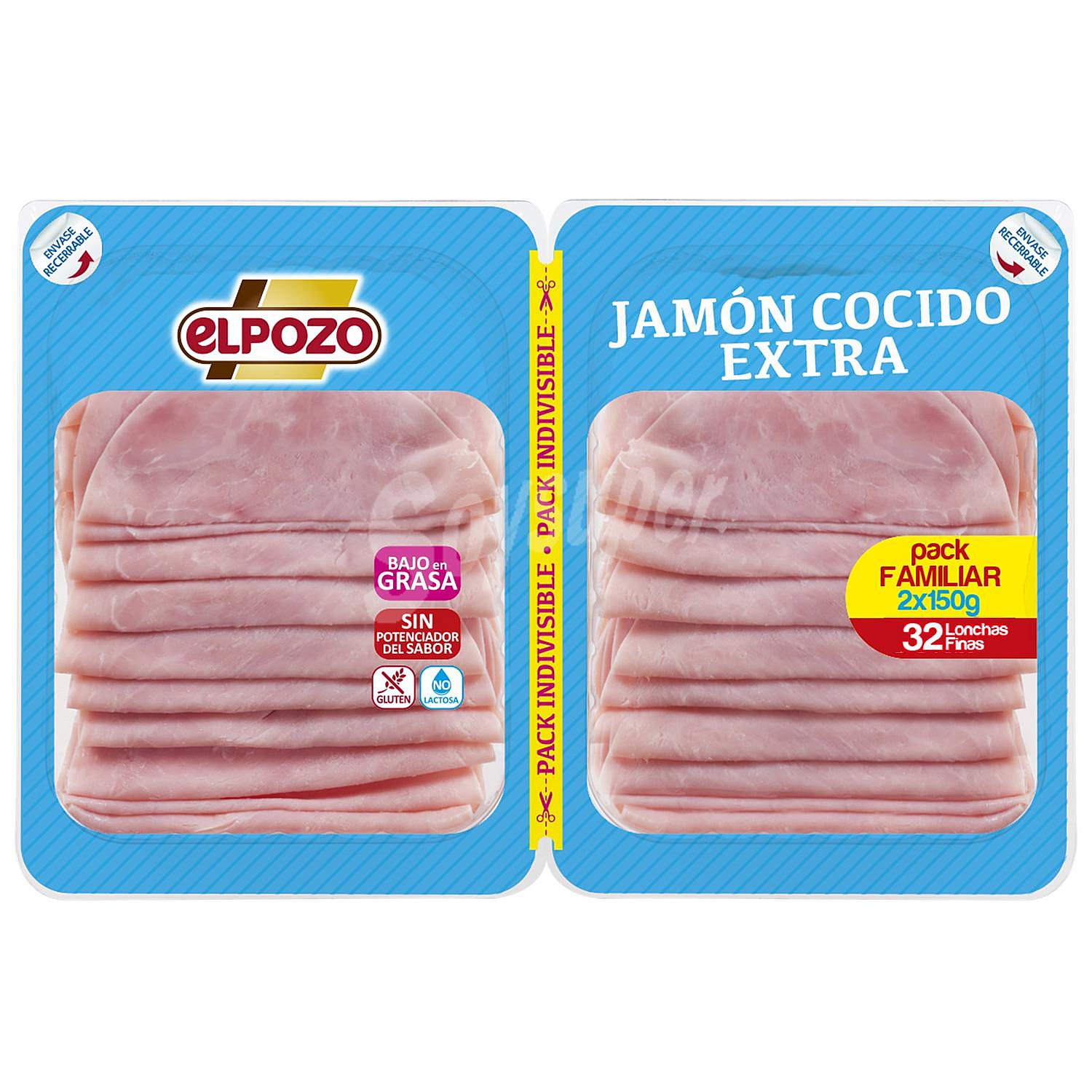 Jamón cocido extra lonchas finas sin lactosa