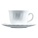 6 tazas de desayuno con plato fabricadas en vidrio opal color blanco, luminarc