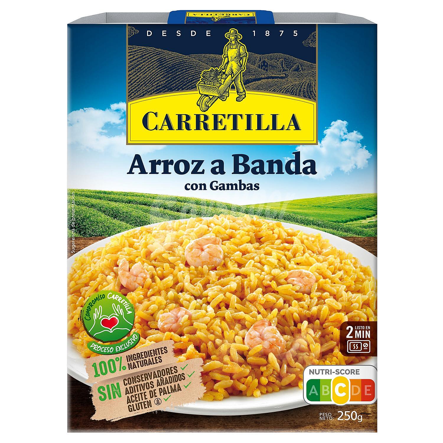 Arroz a banda con gambas