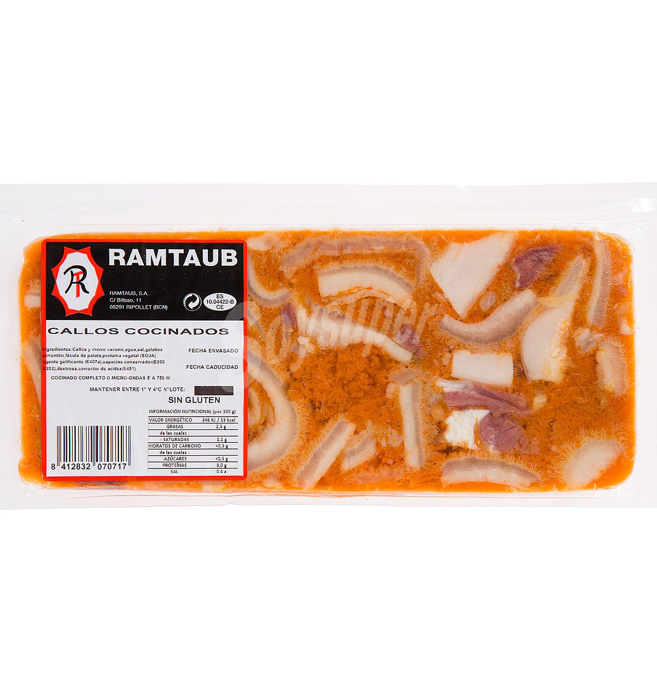 Callos ramtaub bovino cocinados