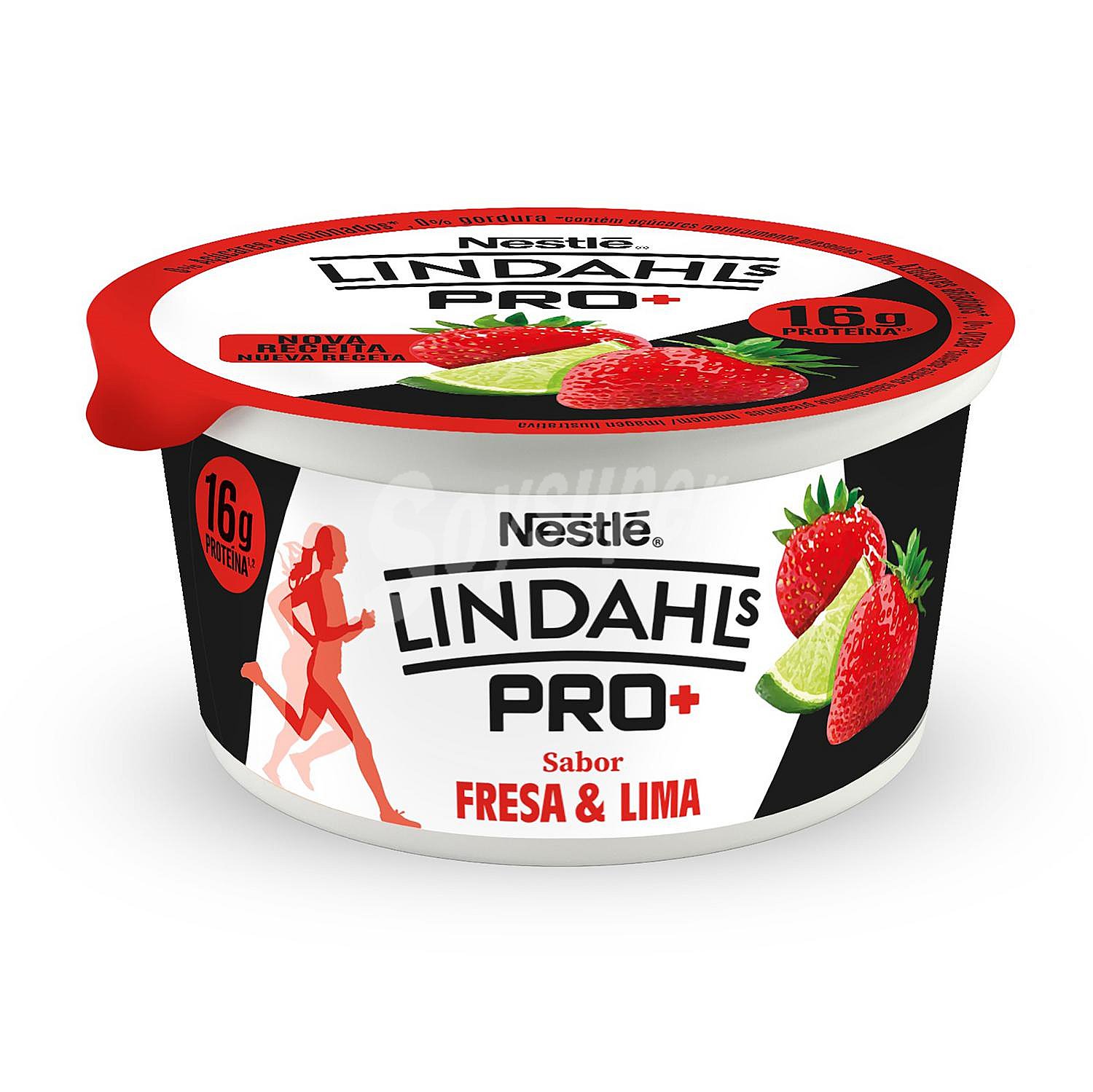 Leche fermentada de proteínas sabor fresa y lima Lindahls pro+ Nestlé