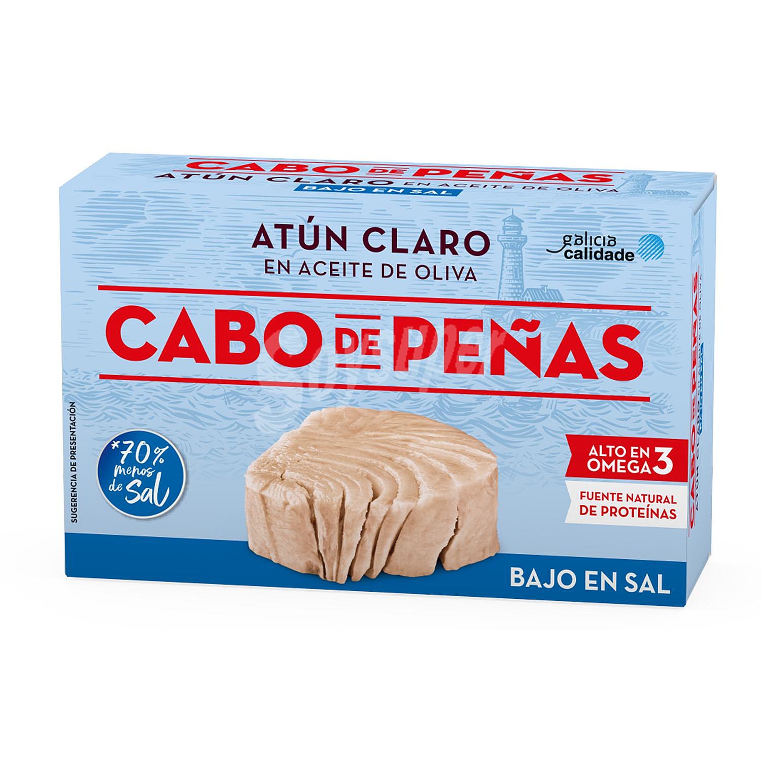 Atún claro en aceite de oliva bajo en sal Cabo de Peñas