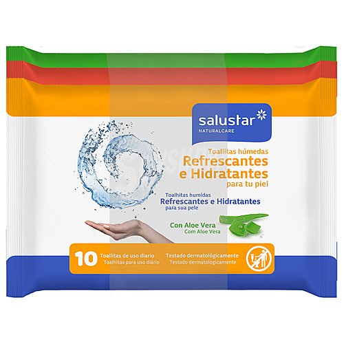 Salustar Toallitas humedas refrescantes e hidratantes de uso diario salustar