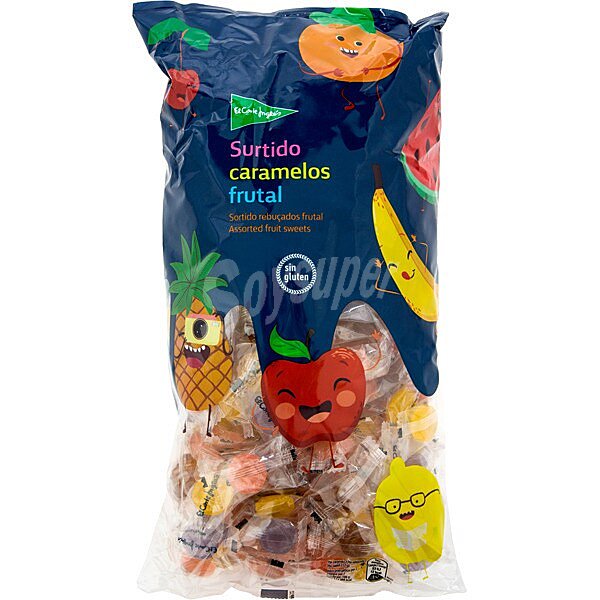 Caramelos duros surtidos frutales sin gluten bolsa 1 kg