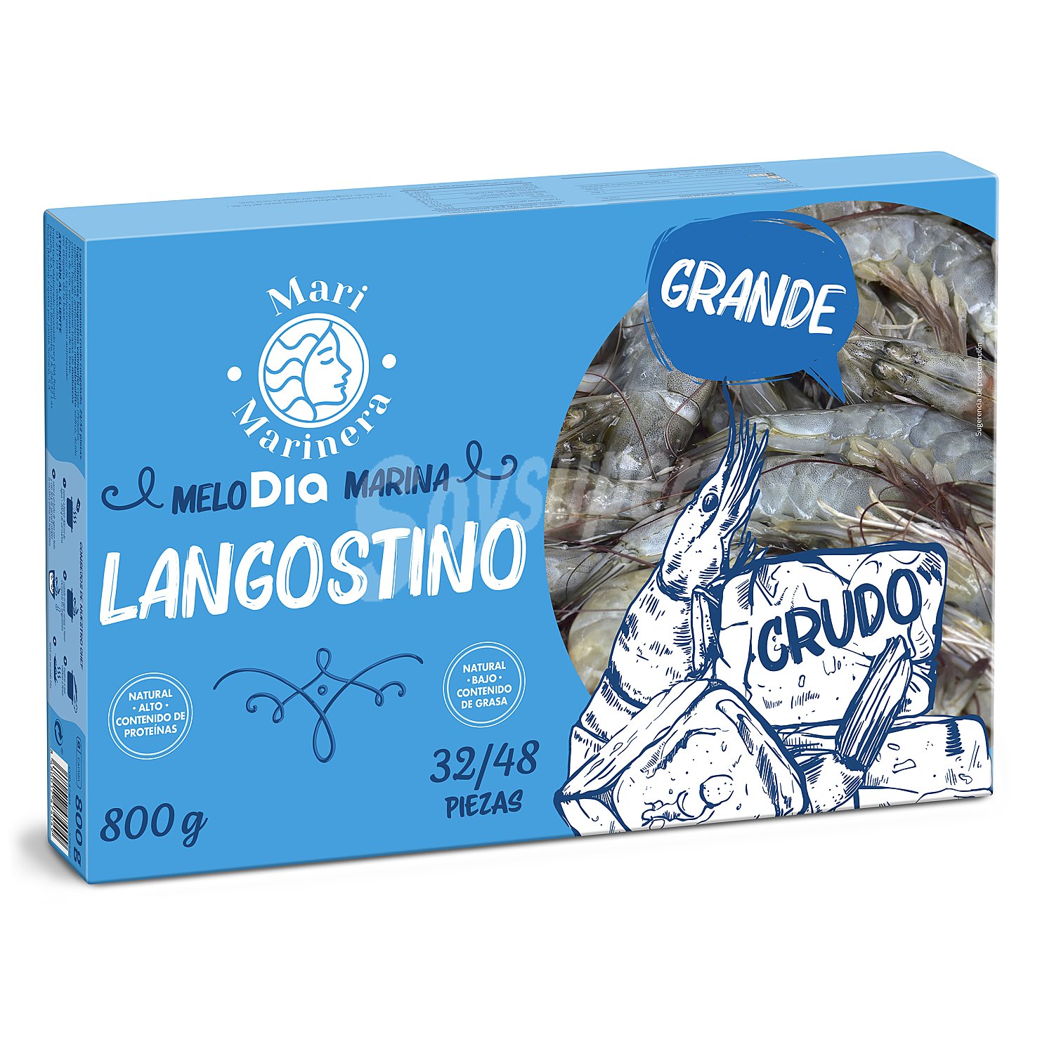 Langostino crudo grande 32/48 piezas Mari Marinera