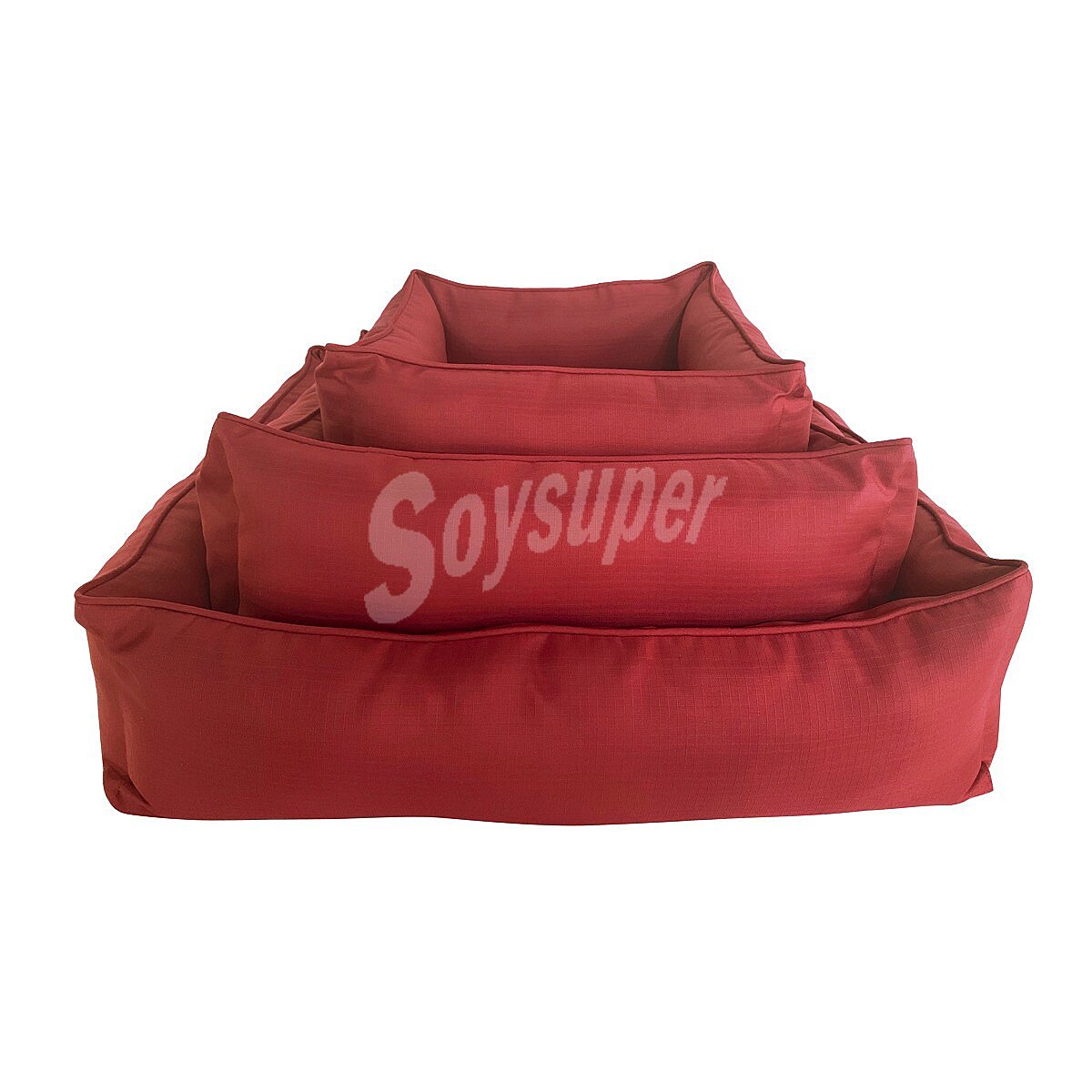 Cama para perros y gatos roja talla M medidas 61x61x20 cm