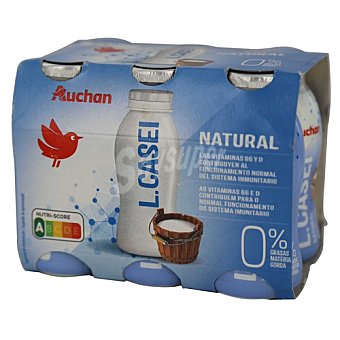 Producto alcampo Leche fermentada con Lcasei, 0% materia grasa y sabor natural producto alcampo