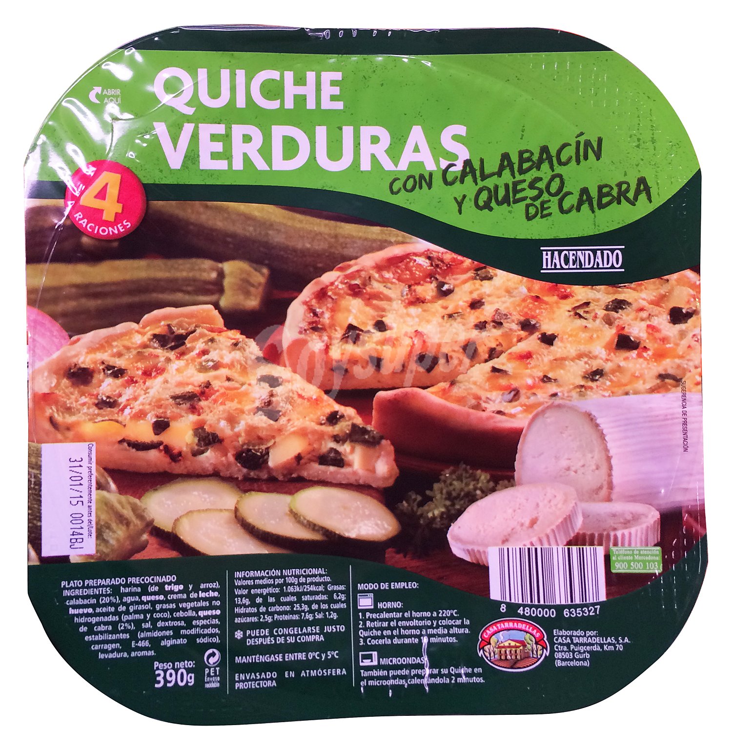 Quiche fresca vegetal