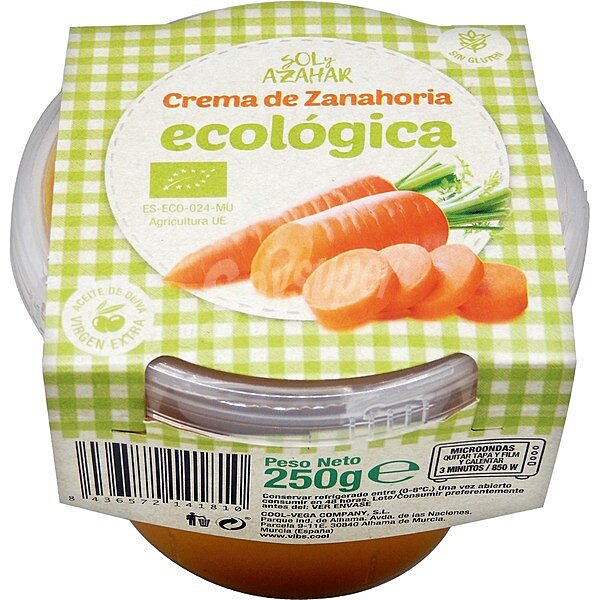 Crema de zanahoria ecológica