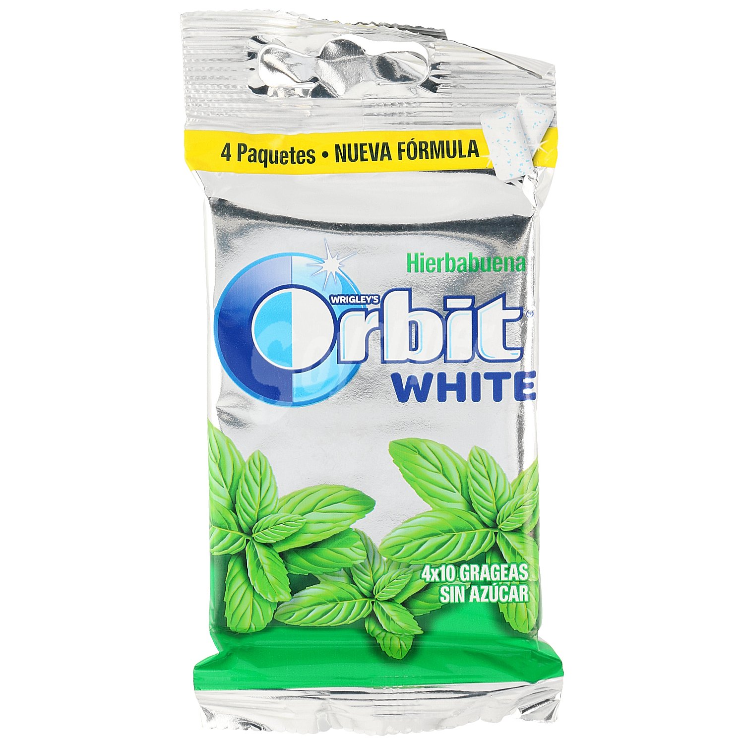 White chicle grageas sabor hierbabuena